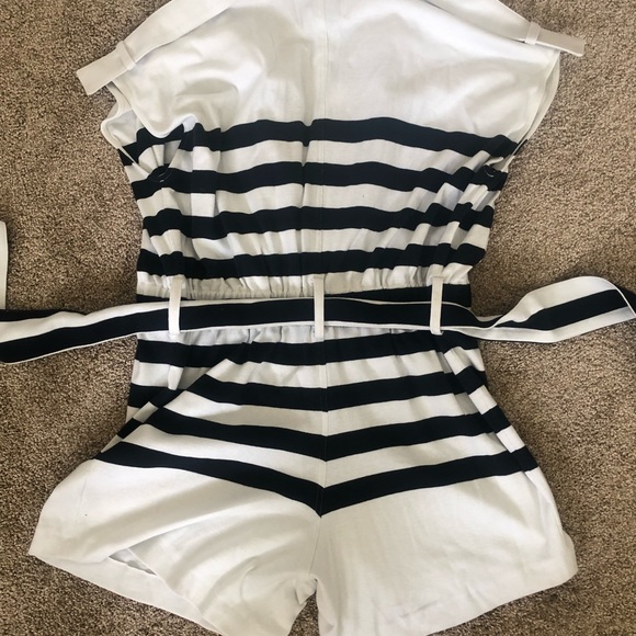 COPY - Navy/White French Striped Belted Romper 🇫🇷 - Picture 3 of 8